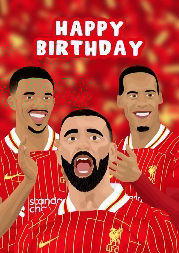Liverpool Birthday Card - Premier League Champions - Players created by Pink Peach Cards