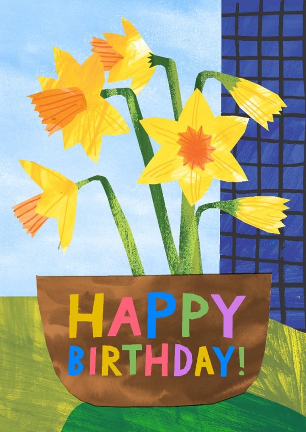 Pretty Birthday Card - Daffodils created by Catherine Pape