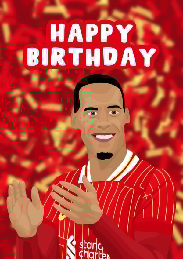 LFC Birthday Card - Premier League Champions - Virgil Van Dijk created by Pink Peach Cards