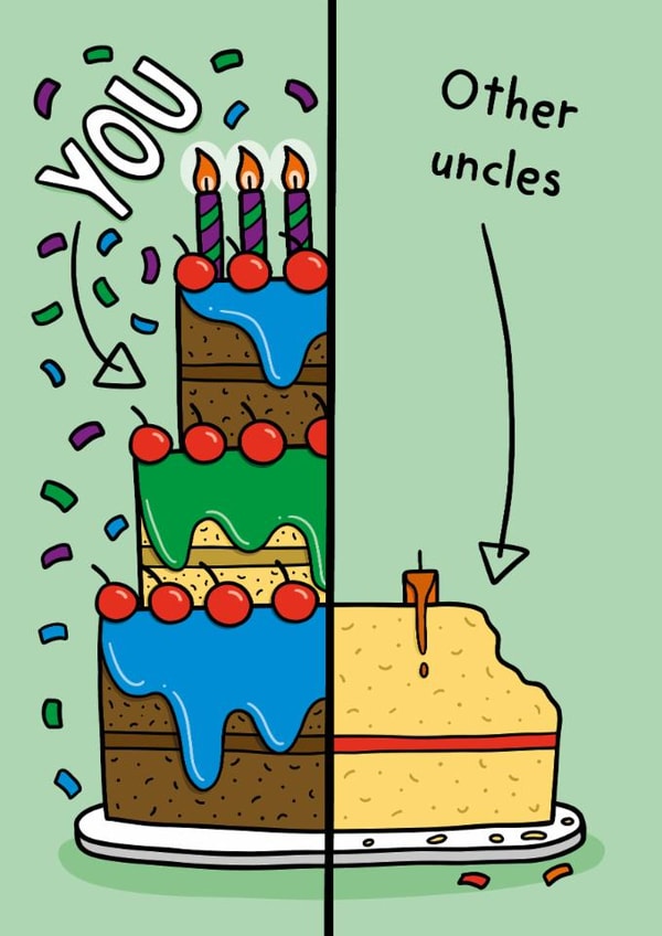 Funny Birthday Card - You Versus Other Uncles created by TeePee Creations
