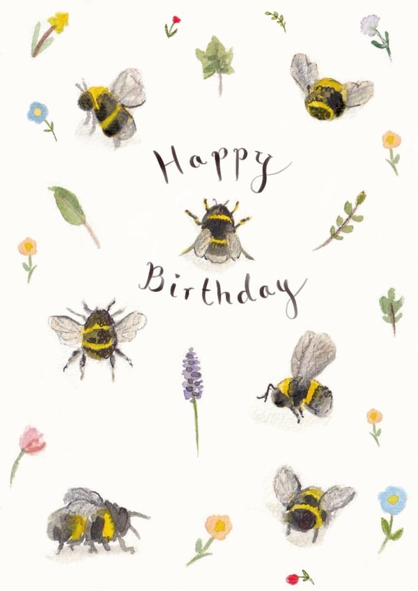 Classic Birthday Card - Bees created by Love Lucy Illustration