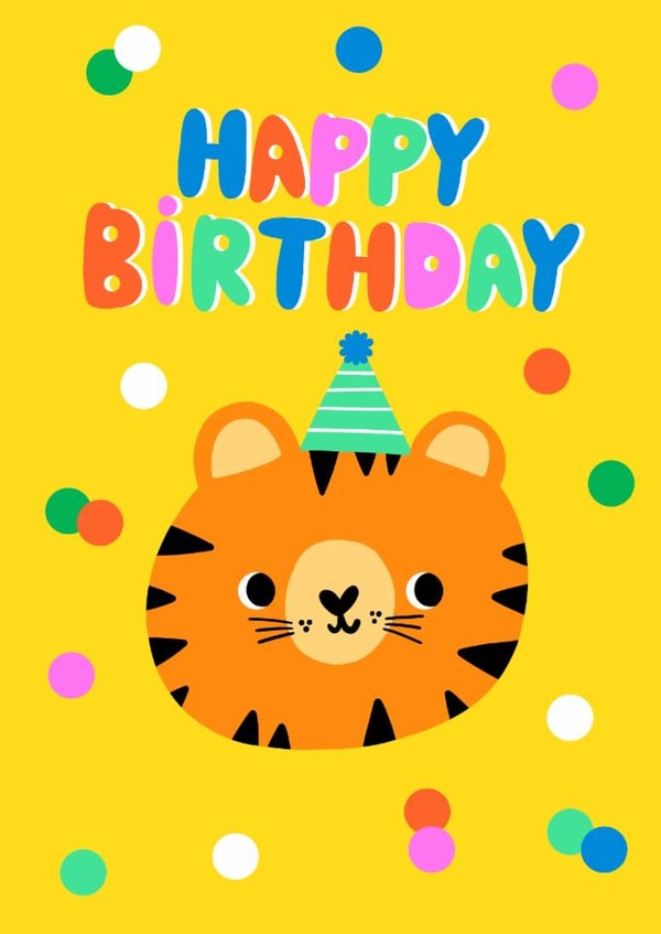 Cute Birthday Card - Party TIger created by little star piggy