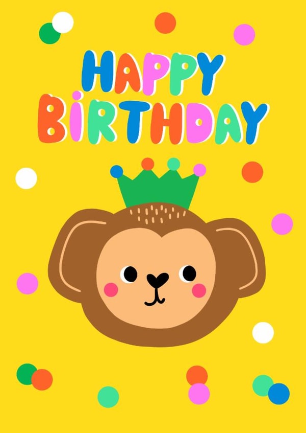 Cute Birthday Card - Party Monkey created by little star piggy