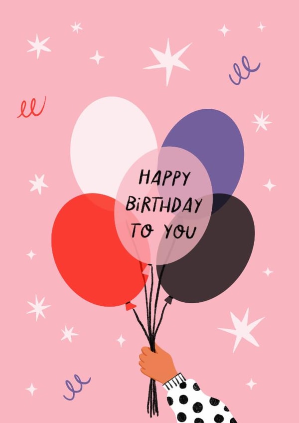 Classic Birthday Card - For Her - Balloons Design created by Bellollage