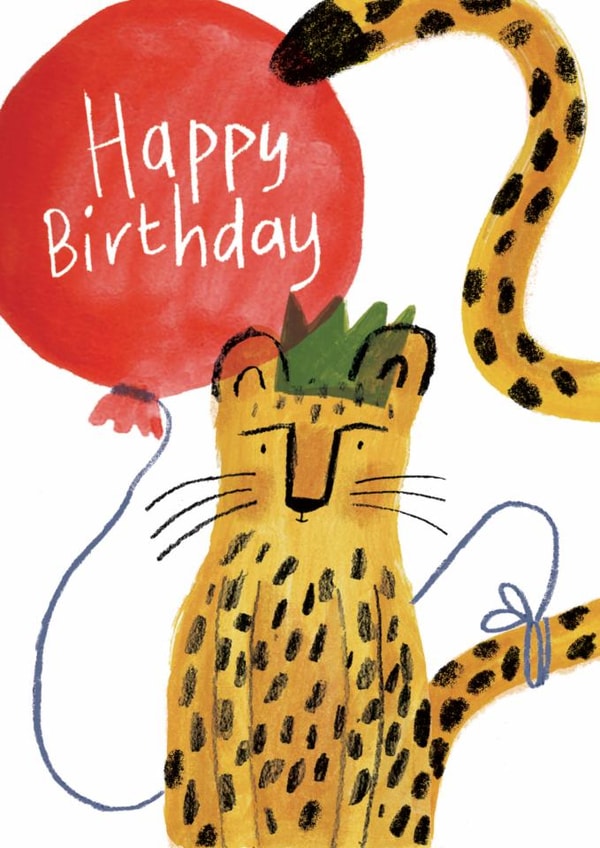 Cute Birthday Card - Party Leopard created by Ulrike Mieke 