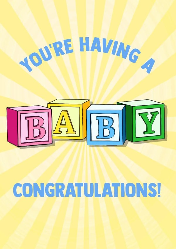 Fun Pregnancy Card - You're Having A Baby! - Congratulations! created by Poppy & Mabel 