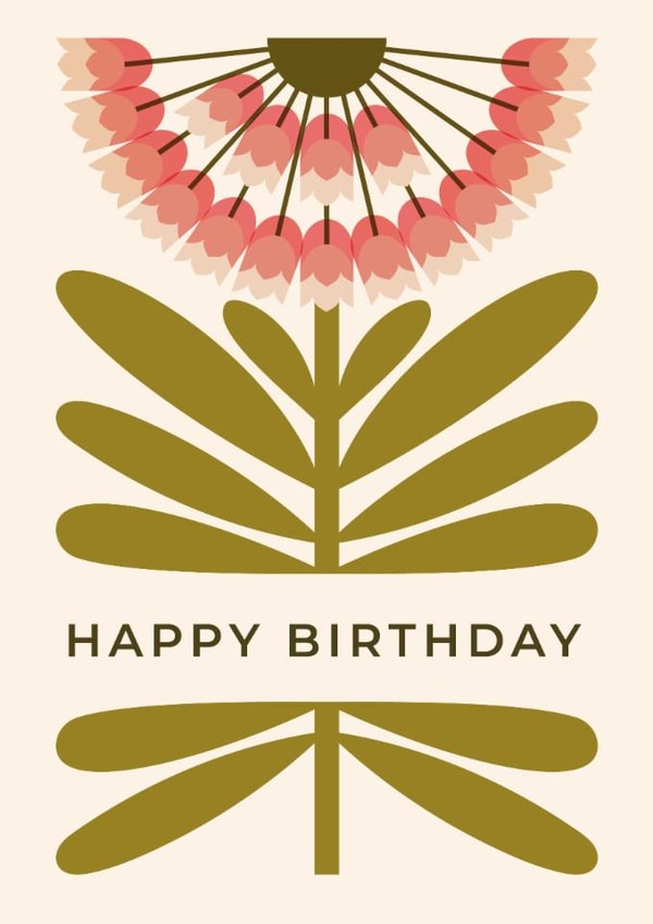 Arty Birthday Card - Retro Flower created by Taya Cosgrove