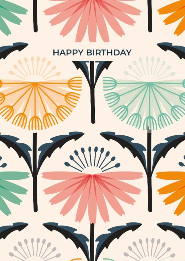 Bright Arty Dandelion Birthday Card created by Taya Cosgrove