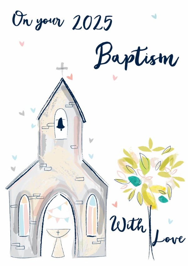 Classic Baptism Card - With Love - 2025 created by Katie Phythian Design