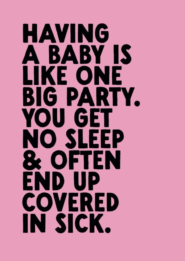Funny New Baby Card - One Big Party created by The Buddy Fernandez Card Co.