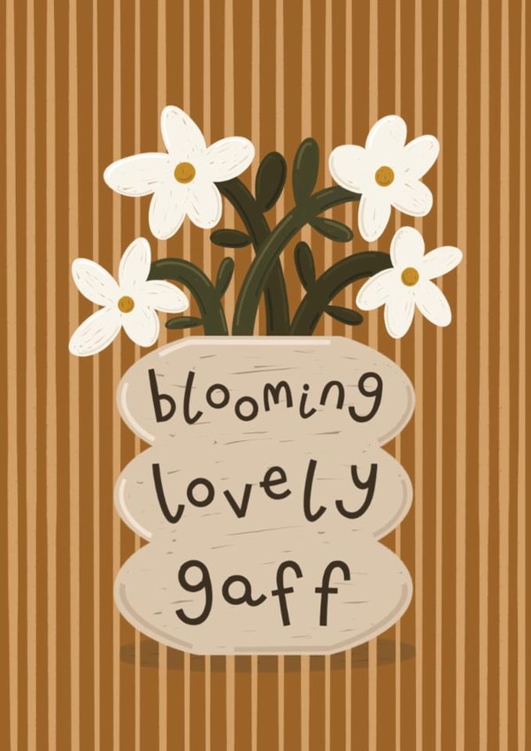 Fun New Home Card - Blooming Lovely Gaff - Retro Style created by Muses & May