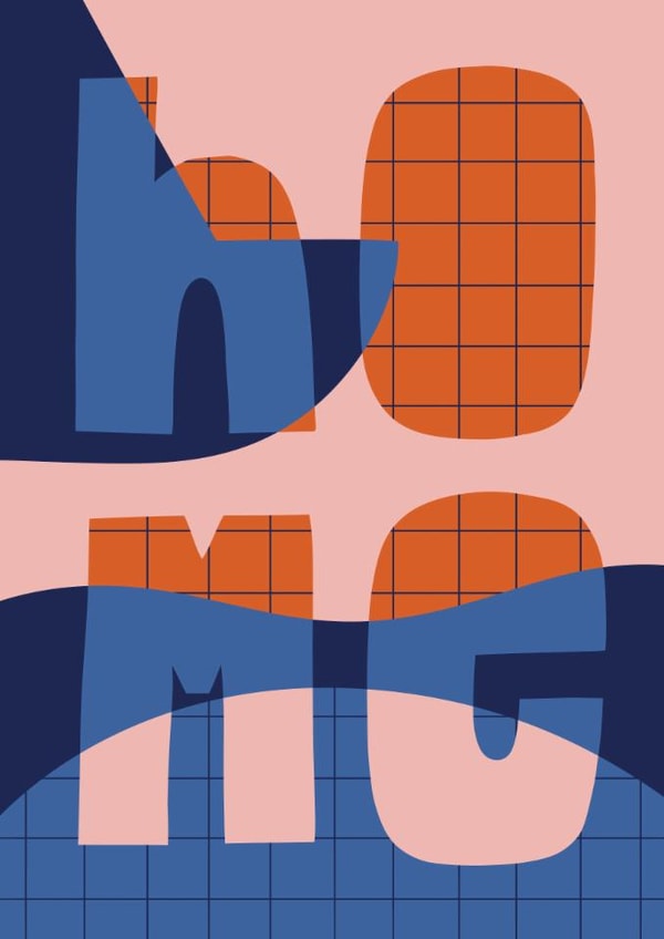 Classic New Home Card - Modern Memphis created by Christine Cuddihy Illustration