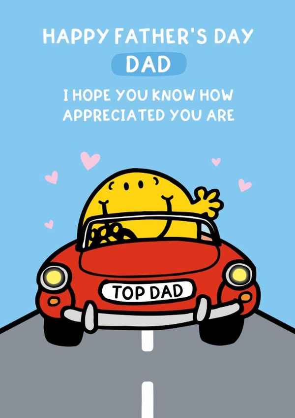 Cute Father’s Day Card – Mr. Happy – Mr. Men created by Mr. Men