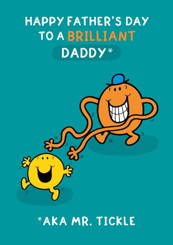 Cute Father's Day Card - For Daddy - Mr. Men - Mr. Tickle created by Mr. Men