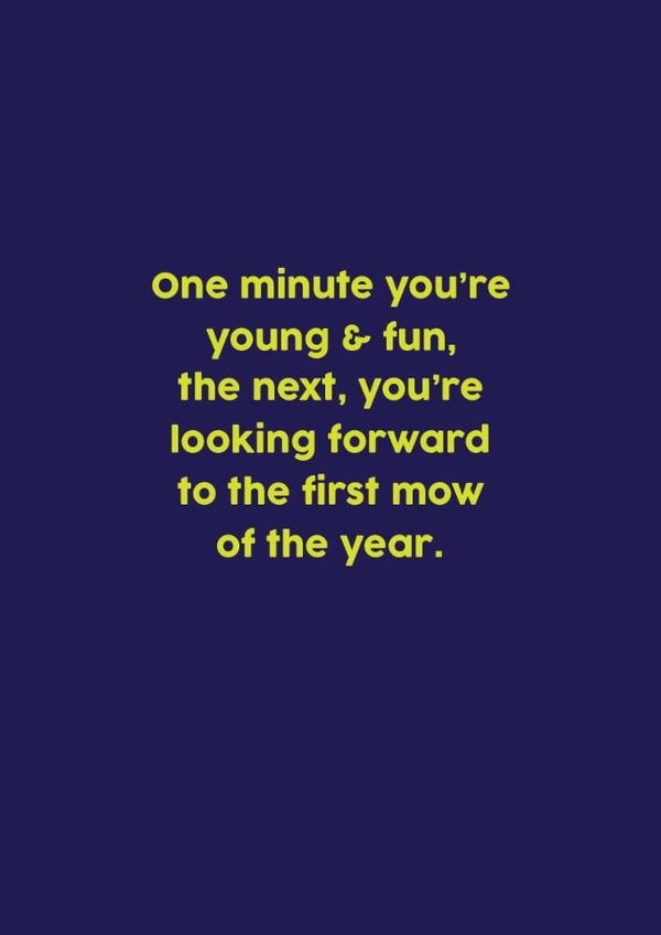 Funny Birthday Card - Lawn Mowing created by Sweetlove Press