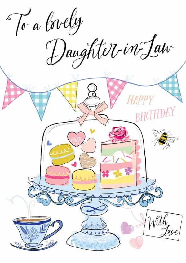 Classic Birthday Card - For Daughter-In-Law - Cakes created by Katie Phythian Design