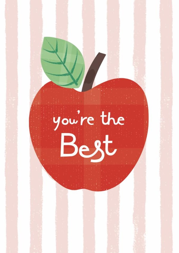 Cute Thank You Card - You’re the Best Apple - For Teacher created by Carolyn Rouse