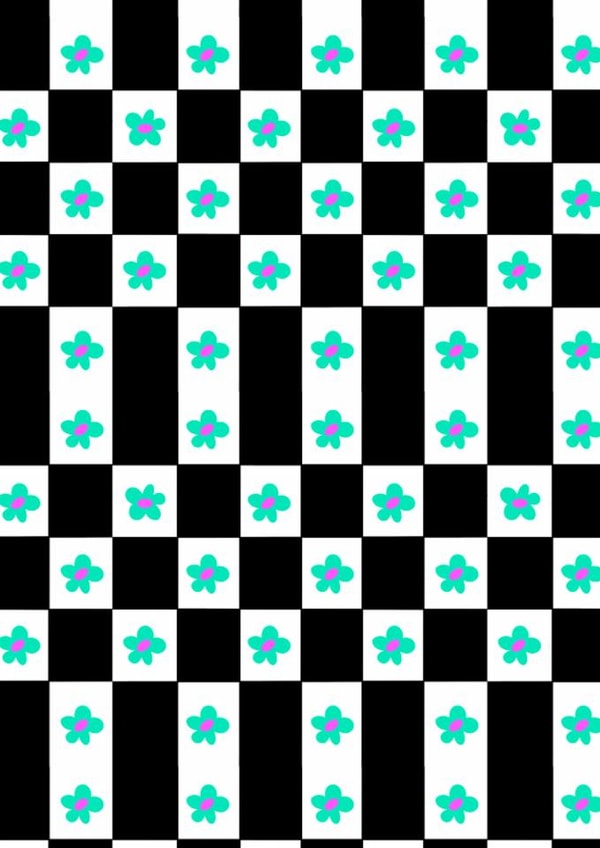 Cute checkered and floral card for your best friend created by Elina Diaz