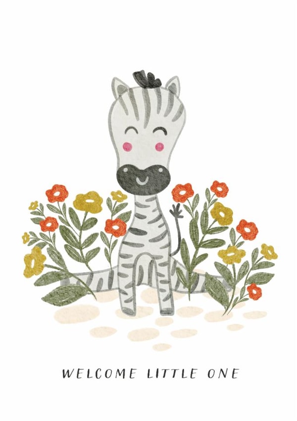 Cute New Baby Card - Zebra - Welcome Little One created by Nikita Jariwala