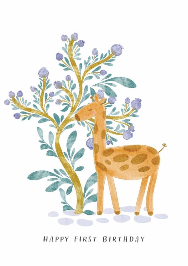 Cute Birthday Card - 1st - Giraffe created by Nikita Jariwala