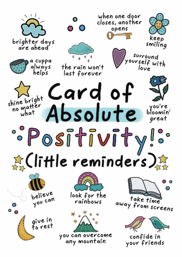 Cute Thinking Of You Card - Positivity Affirmations created by And You Can Quote Me