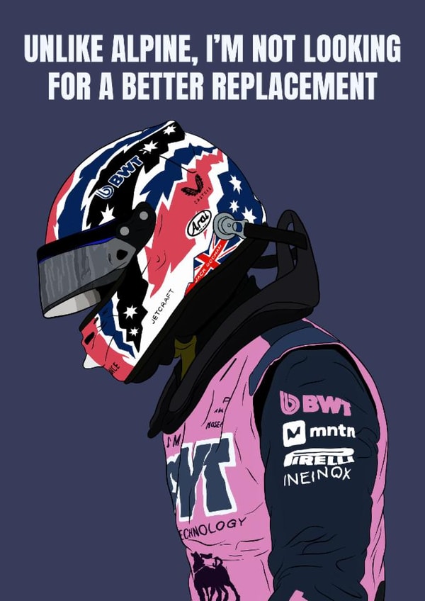 Jack Doohan Alpine F1 Tribute Card – Bold Motorsport Design with Iconic Quote created by DanAllen20