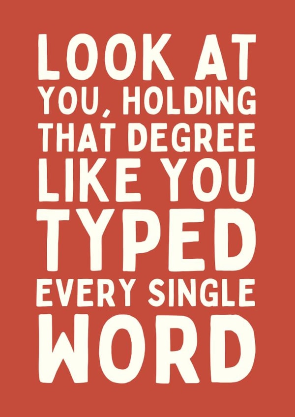 Funny Graduation Card - AI - Degree created by Sundiva Designs