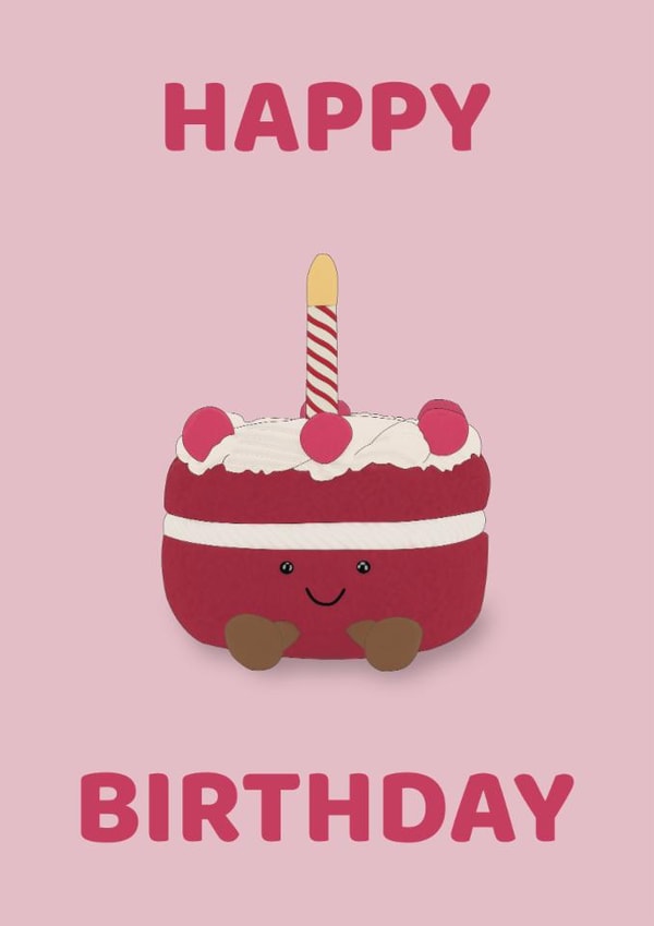 Cute Birthday Card - Cake - Jellycat created by Gards