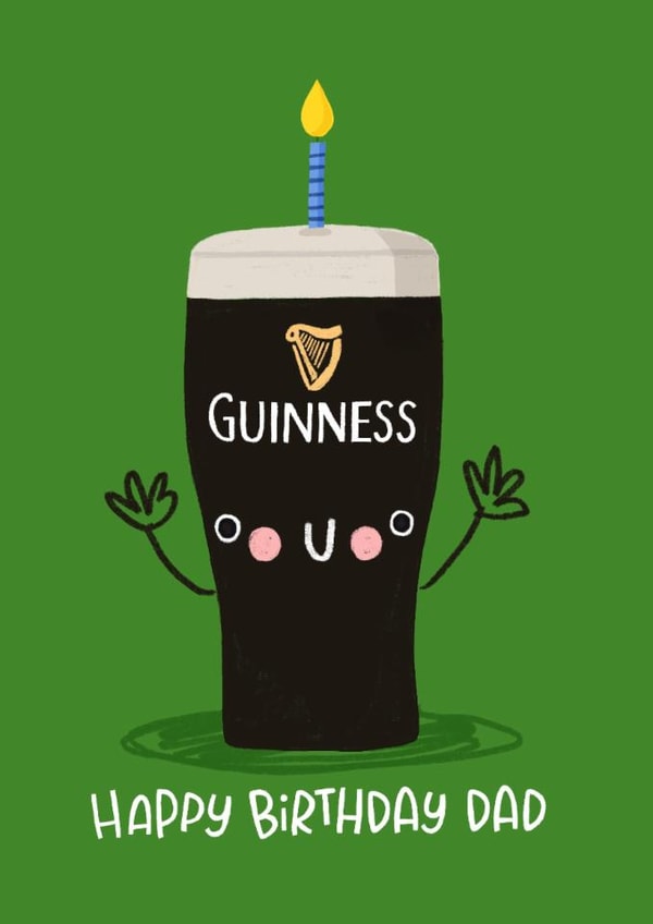 Cute Birthday Card - For Dad - Pint Of Guinness created by Nicola Watson