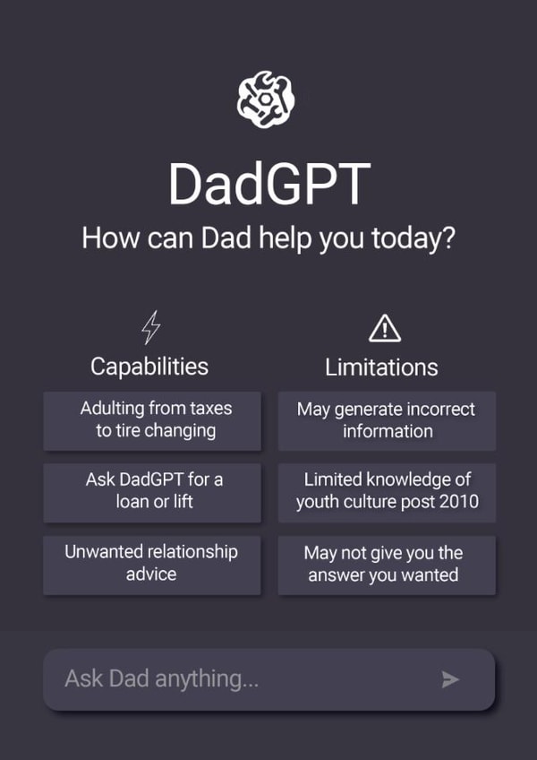Funny Father's Day Card - ChatGPT - Dad Advice created by Pottsy Prints