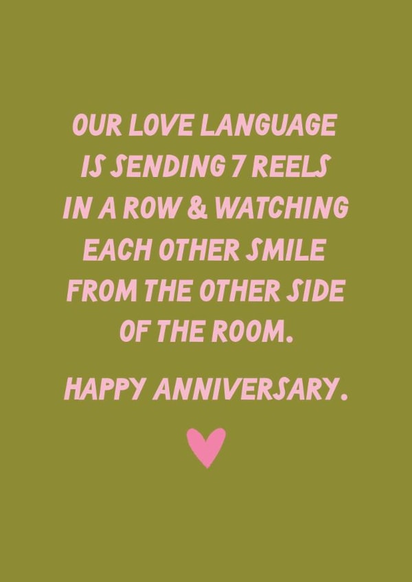 Funny Anniversary Card - Sending Reels - Other Side Of The Room created by Sweetlove Press