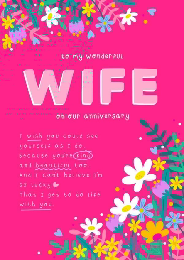 Heartfelt Anniversary Card - For Wife - Flowers created by Jessica Rachel Sharp