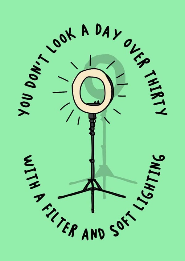 Cheeky 30th Birthday Card - Don't Look A Day Over Thirty - Filter created by Laura Nichol