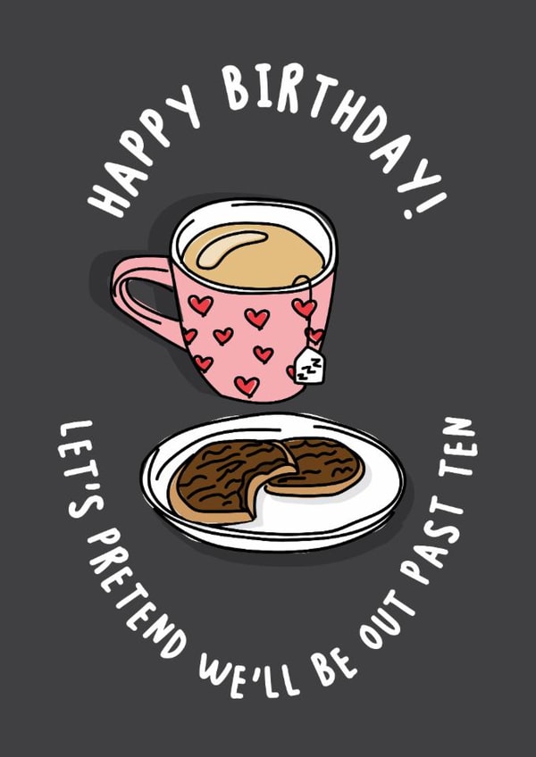 Funny Birthday Card – Homebody Energy – Out Past 10 created by Laura Nichol