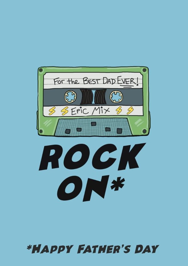 Cool Retro Father's Day Card - Music Mix - Rock On* Happy Father's Day created by Chloe Metson