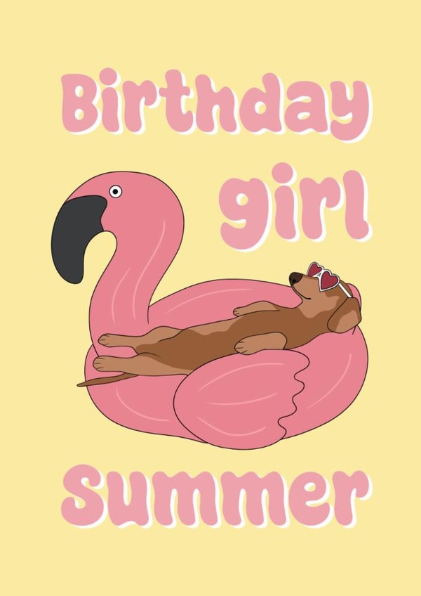 Cute Birthday Card - For Her - Dachshund created by Stuck Shop Gifts