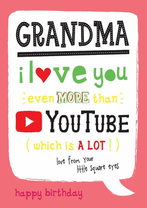 Funny Birthday Card - For Grandma - YouTube created by la la la Designs