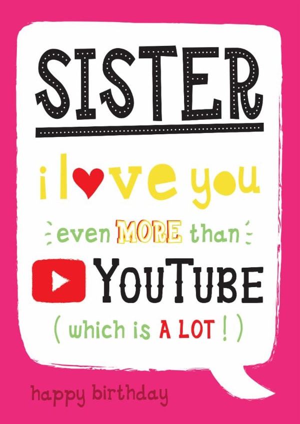 Funny Birthday Card - For Sister - YouTube created by la la la Designs