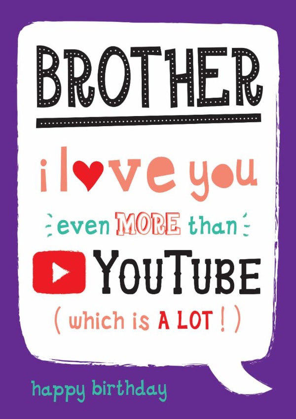 Funny Birthday Card - For Brother - YouTube created by  la la la     Designs