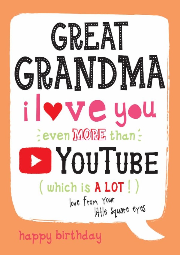 Funny Birthday Card - For Great Grandma - YouTube created by la la la Designs