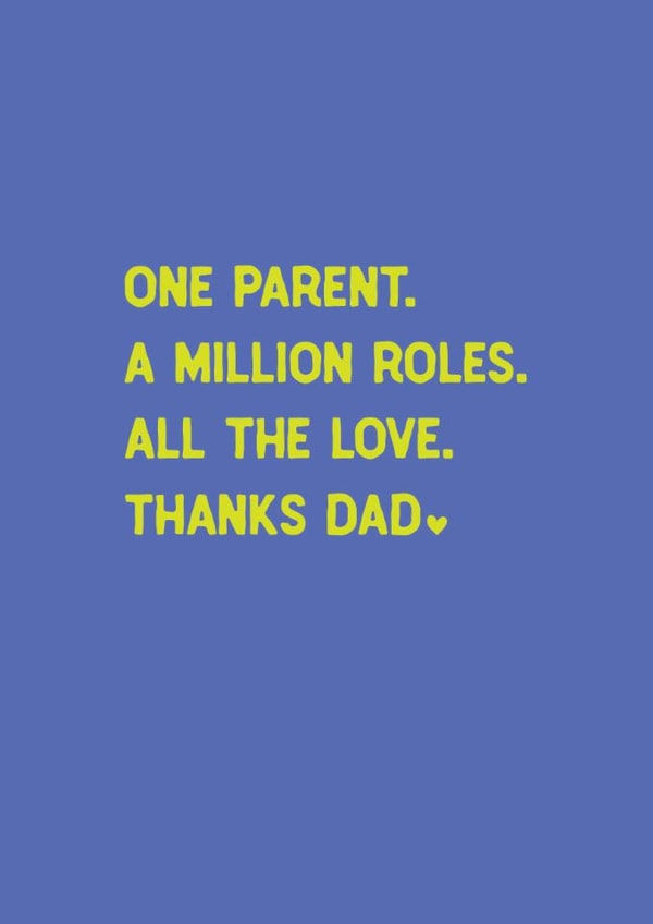 Single Dad Father's Day Card - Solo Parenting - Card For Dad created by Sweetlove Press