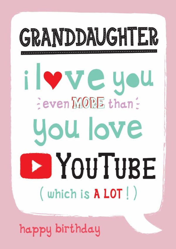Funny Birthday Card - For Granddaughter - YouTube created by  la la la     Designs