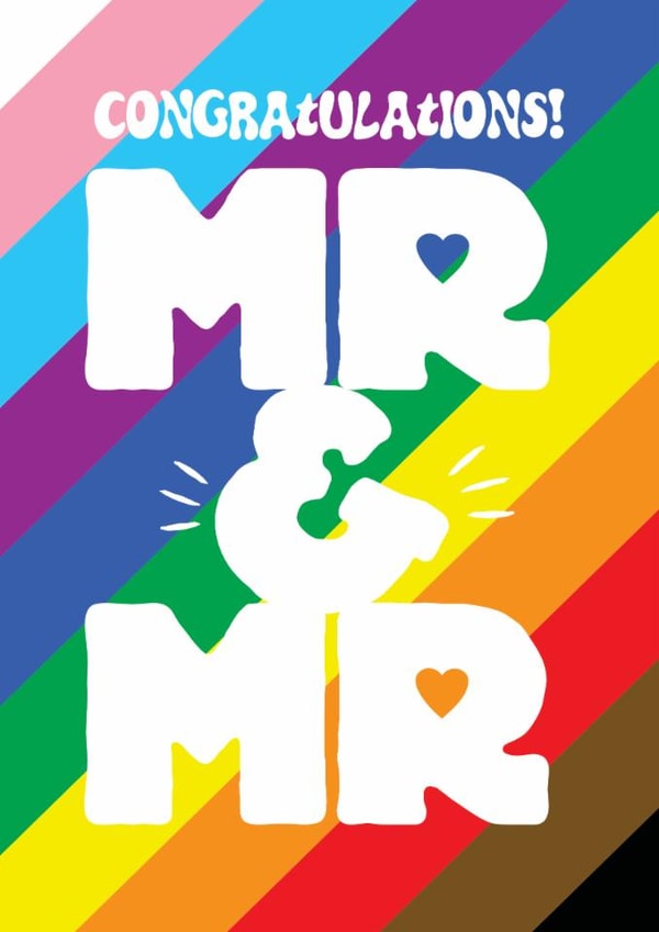 Fun Wedding Card - Mr & Mr - Pride Colours created by Kyleigh Orlebar