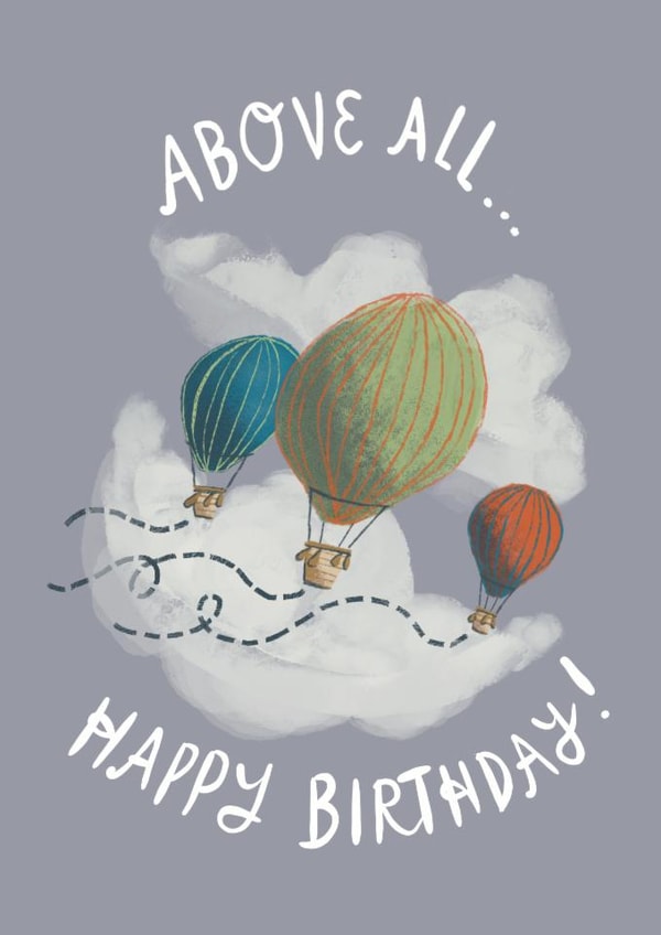 Classic Birthday Card - Above All - Hot Air Balloons created by Julep and Trubbs