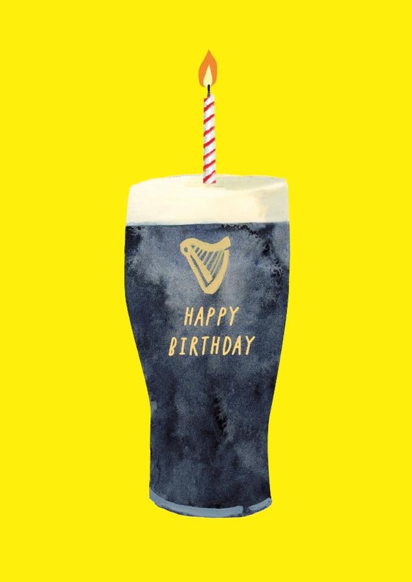 Guinness Birthday Card - Pint Of Guinness - Candle created by Holly Fox