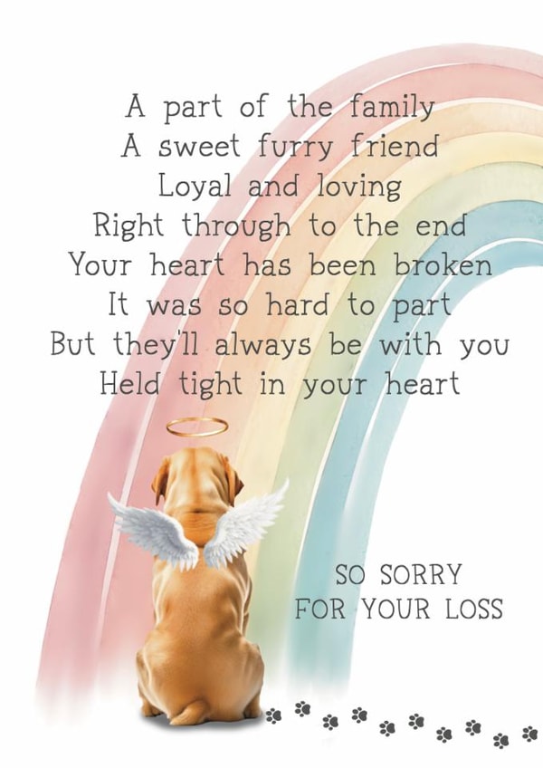 Heartfelt Sympathy Card - Pet Loss - Golden Labrador created by Giddy Kipper