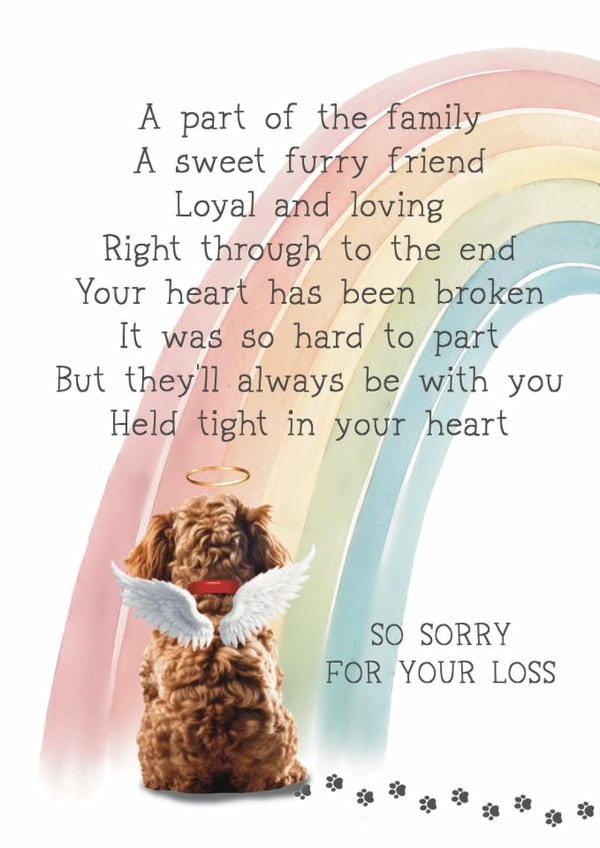 Heartfelt Sympathy Card - Pet Loss - Cockapoo created by Giddy Kipper