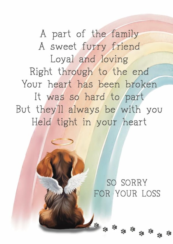 Heartfelt Sympathy Card - Pet Loss - Dachshund created by Giddy Kipper
