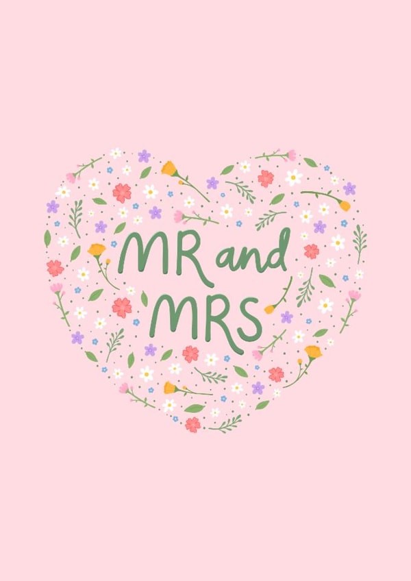 Pretty Wedding card - Mr And Mrs - Floral Heart created by Fliss Muir