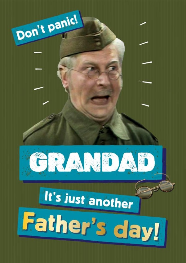 Funny Dad's Army Grandad Father’s Day Card – Don’t Panic! created by Danilo